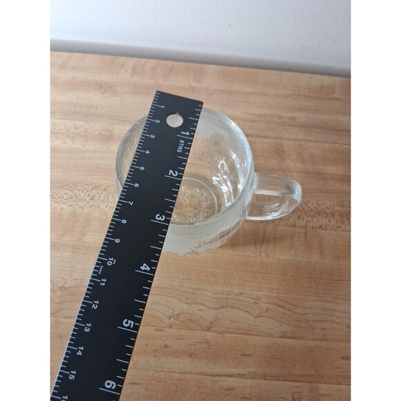 Vintage NESTLE Clear Glass Mug Cup w/ Etched World Map Nescafe - Picture 7 of 8